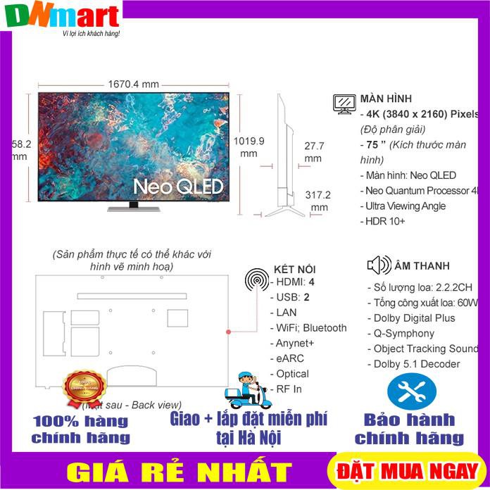 Tivi Samsung QA75QN85A 75inch NEO QLED smart 4K, Mới 2021