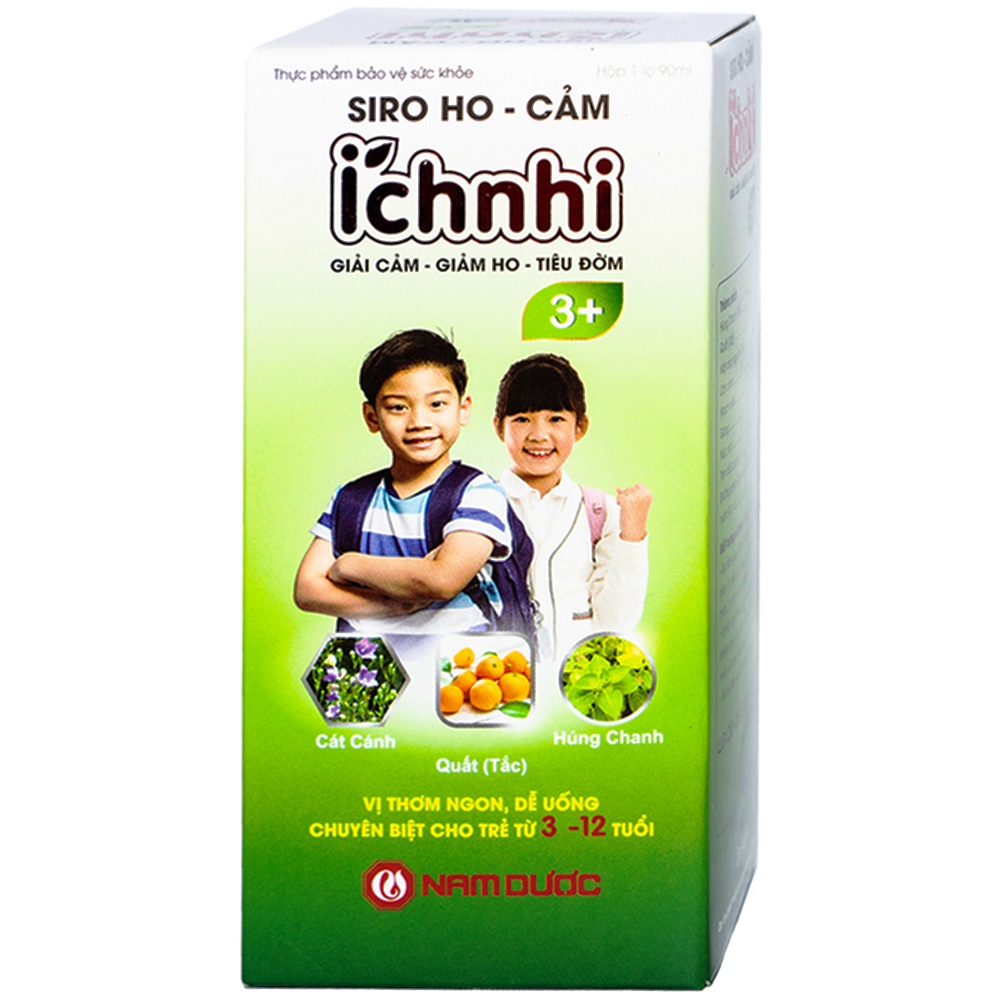 Siro ho Ích Nhi hỗ trợ giải cảm, giải ho, tiêu đờm, hắt hơi, sổ mũi cho bé (chai 90ml)