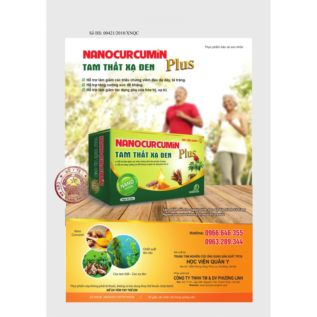 Nano Curcumin Plus Tam Thất Xạ Đen Học Viện Quân Y