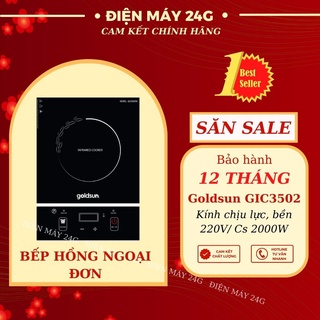 Bếp hồng ngoại Goldsun GIC3502 bếp hồng ngoại đơn mini mặt kính cường lực cảm ứng cao cấp bền đẹp chống trầy xước