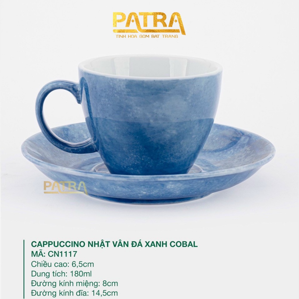 Cốc sứ, Ly sứ vân đá Bát Tràng - ly cà phê Cappuccino Nhật dung tích 180ml, nhiều màu lựa chọn