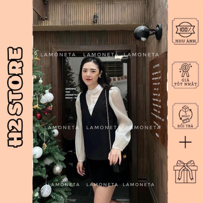 Áo sơ mi phối giả gile cực xinh