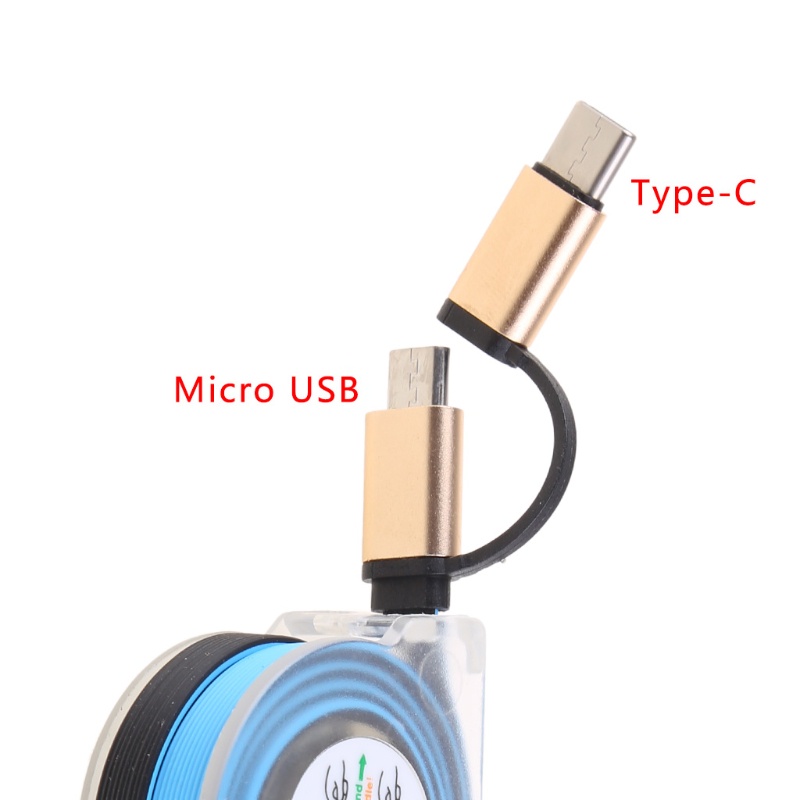 Dây Cáp Sạc Và Truyền Dữ Liệu 2 Trong 1 Micro USB + Type C Cho Điện Thoại Android