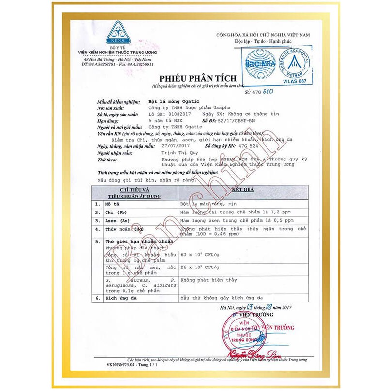 Bột Lá Nhuộm Tóc Ogatic Màu Đen