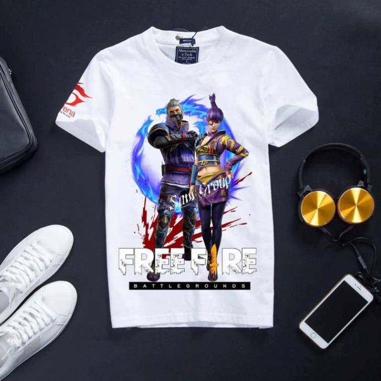 cổ tròn cotton màu trắng in hình 3D sắc nét Lãng Khách Nữ Hiệp mới