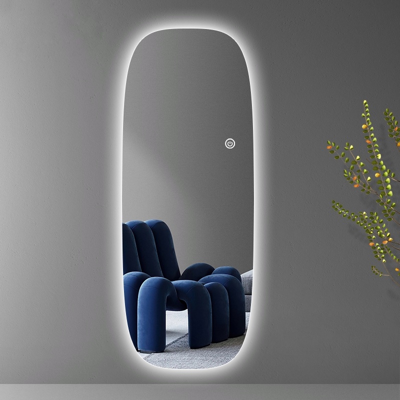 (FREESHIP) Gương toàn thân hình quả dưa decor VUADECOR led cảm ứng 80x180cm treo tường (Full phụ kiện)