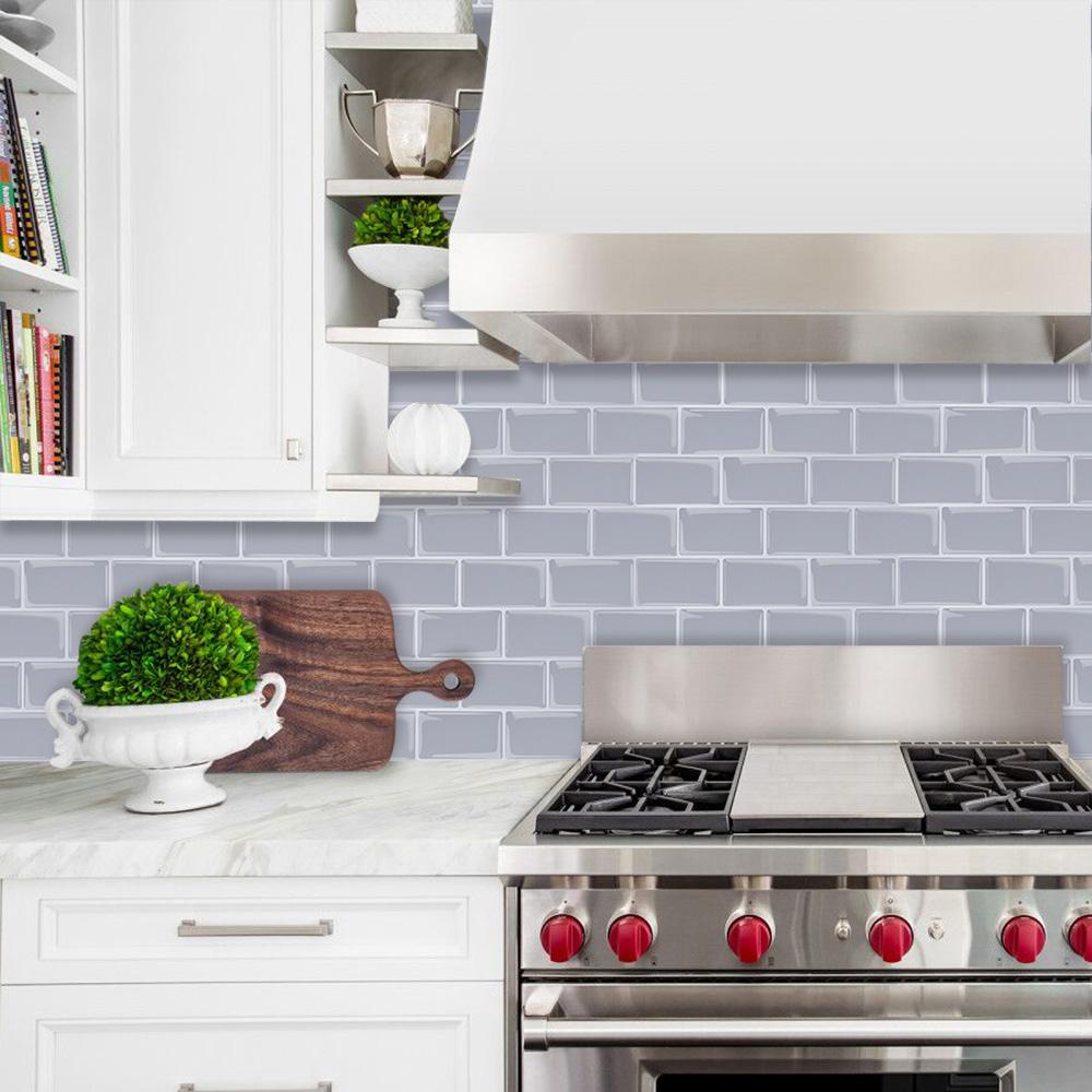 Sticker Dán Tường Tự Dính Họa Tiết Gạch Sứ Cổ Điển Trang Trí Nhà Bếp Phòng Tắm DIY