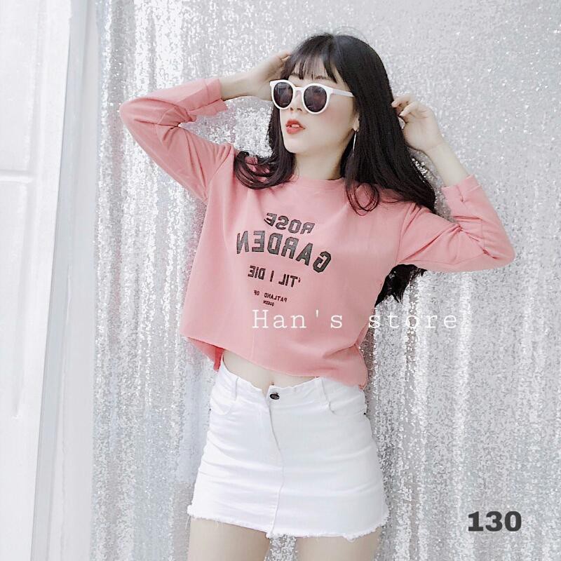 Áo Croptop Tay Dài In Chữ TTV0037