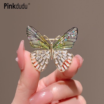 Ghim cài áo PINKDUDU PD795 kiểu bướm/ chuồn chuồn đính đá pha lê gradient thời trang dành cho nữ