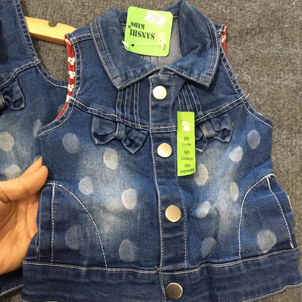 Áo bò gile cá tính sành điệu cho bé gái 7-15kg