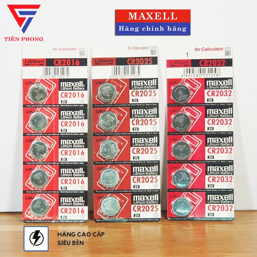 [CHÍNH HÃNG] Vỉ 5 Viên Pin cúc áo CR2016/ CR2025/ CR2032 Maxell Lithium 3V - Made in Japan
