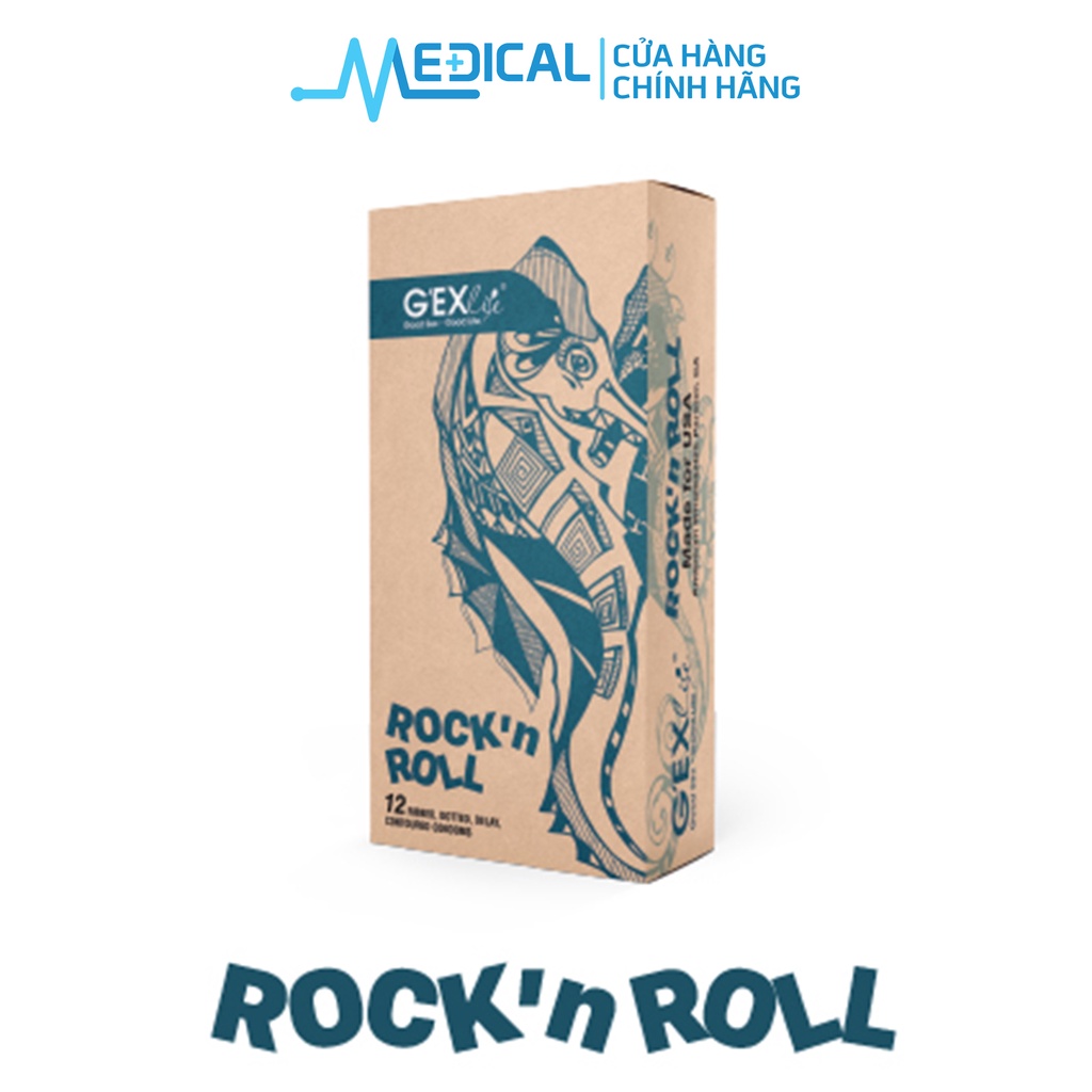 Bao cao su G'EXlife Rock'n Roll hình cá ngựa (Hộp 12 chiếc) - MEDICAL