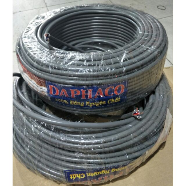 Dây điện đôi 2x1.5 &amp; 2x2.5 bọc nhựa xám DAPHACO