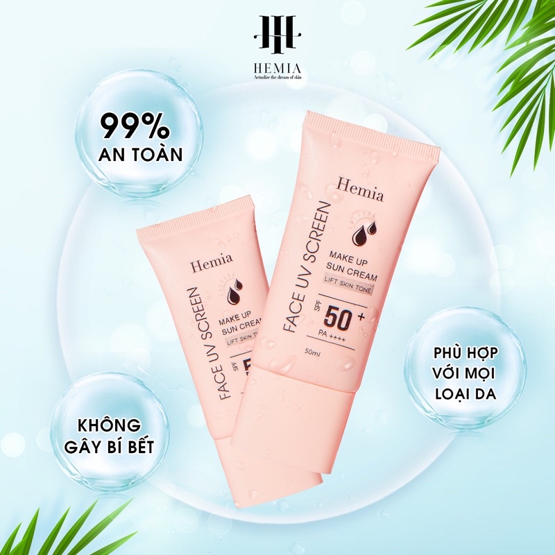 Kem Chống Nắng Hemia - Trắng Da - Nâng Tone Hàn Quốc