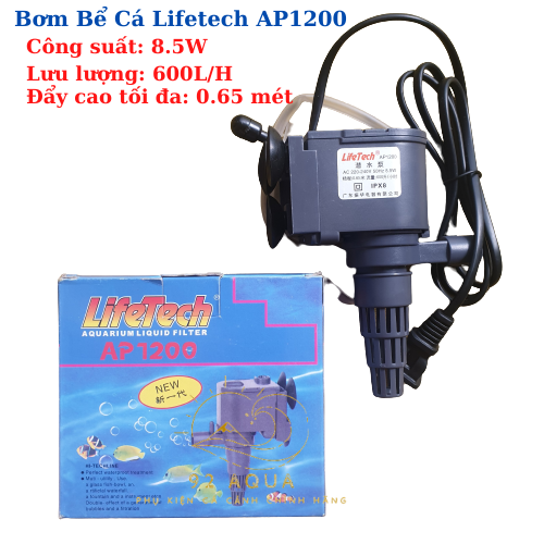 Bơm Bể Cá Lifetech AP1200 (8.5W - 600L/H - 0.65M) - Máy Bơm Nước Hồ Cá