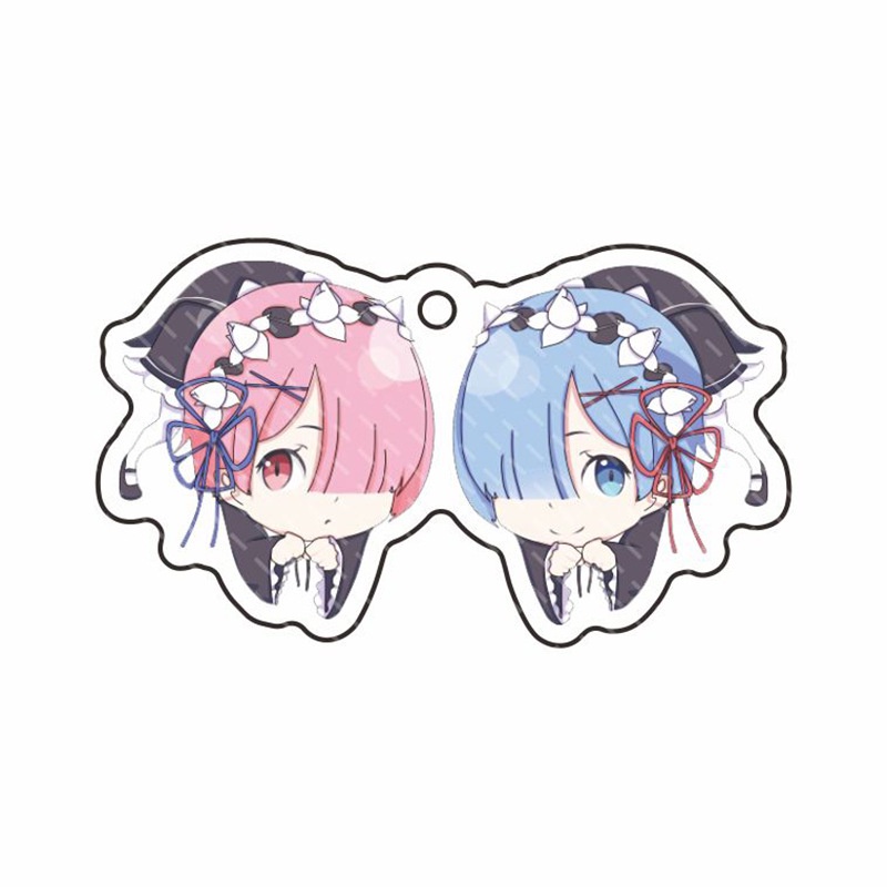 Móc Khóa Acrylic In Hình Anime Re Zero Rem Ram Subaru Emilia Dễ Thương