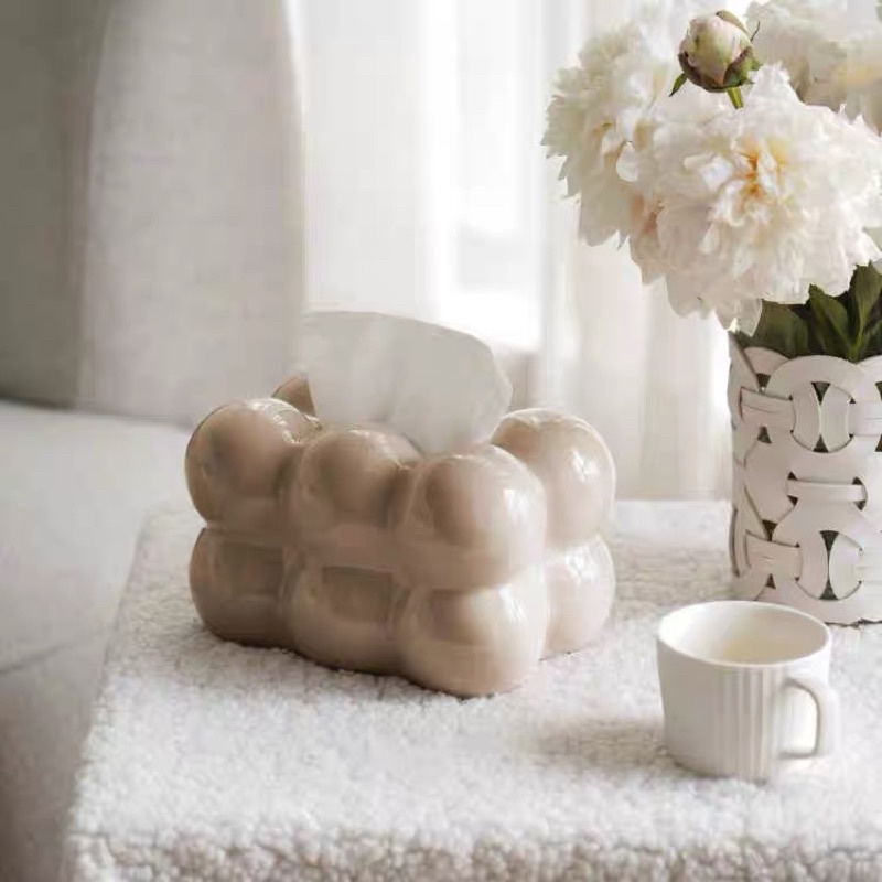 Hộp đựng khăn giấy trang trí phòng khách phong cách Bắc Âu