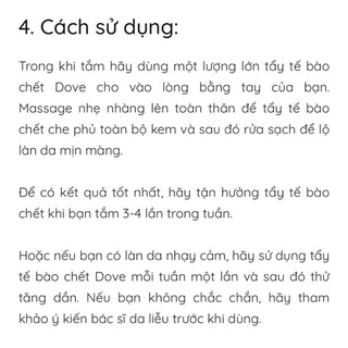 Tẩy da chết toàn thân Dove