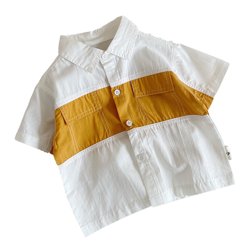 Áo polo Tay Ngắn Chất Liệu Cotton Phong Cách Hàn Quốc Cho Bé Trai