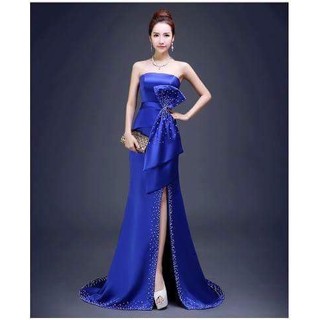 SALE OFF GIÁ RẺ - đầm dạ hội cúp xẻ đùi nạm ngọc cực xinh - 2 màu xanh, đỏ