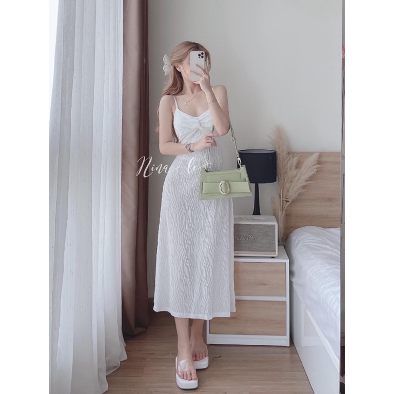(Free Ship) ĐẦM THUN SÓNG HAI DÂY THIẾT KẾ HAI LỚP DÁNG SUÔNG THEO FORM MẶC LÀ XINH CỰC HOT UP Shop VLTN