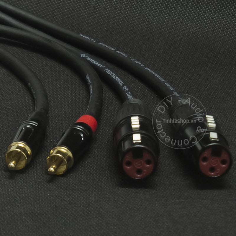 1 cặp - Cáp âm thanh audio AV RCA cổng bông sen ra XLR cannon cái balance female DIY 1M 2M 3M 5M