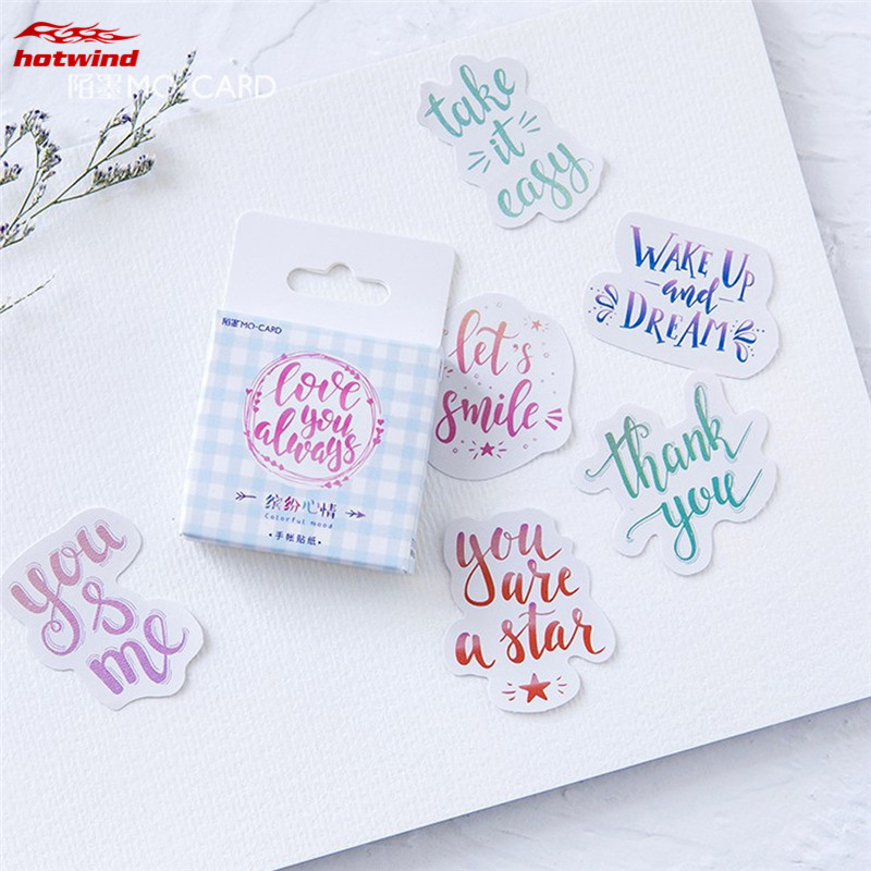 Set 46 miếng dán hình đa sắc trang trí sổ lưu niệm