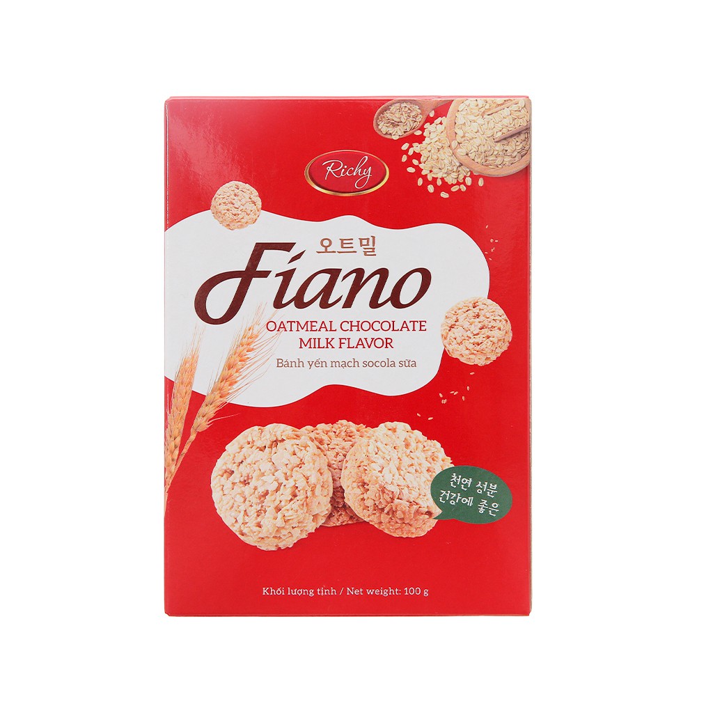 Bánh yến mạch sữa Fiano hộp 100g