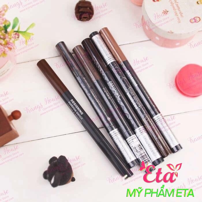 Chì kẻ mày TFS Designing Eyebrow Pencil The Face Shop 2 đầu 01-06 siêu dễ kẻ