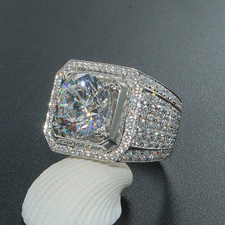 Nhẫn đính hôn kim cương vàng trắng sang trọng dành cho nam và nữ