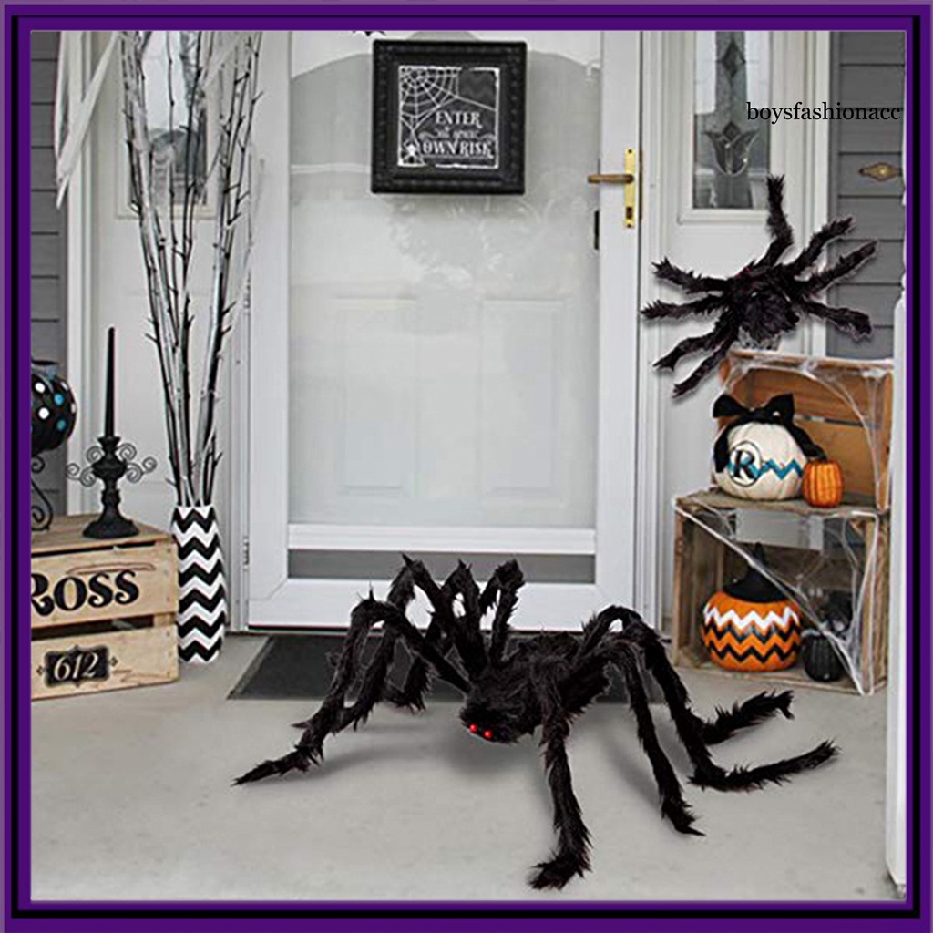 Nhện Giả Mắt Đỏ Mắt Đỏ Đen Sống Động Trang Trí Halloween / Giáng Sinh