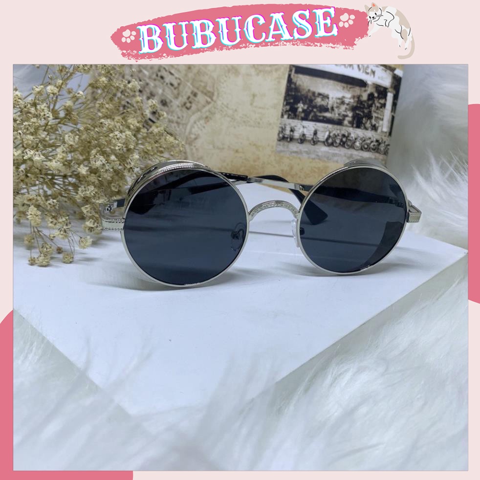 Kính tròn phong cách vintage - gọng kính khắc tinh xảo - Tặng kèm hộp đựng + khăn lau kính