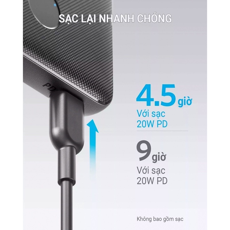 Pin Sạc Dự Phòng ANKER A1244 10000mAh PD Sạc Nhanh 20W, Output 2 Cổng Đầu Ra USB-C Max 20W / USB-A Max 12W - Bảo hành 6T