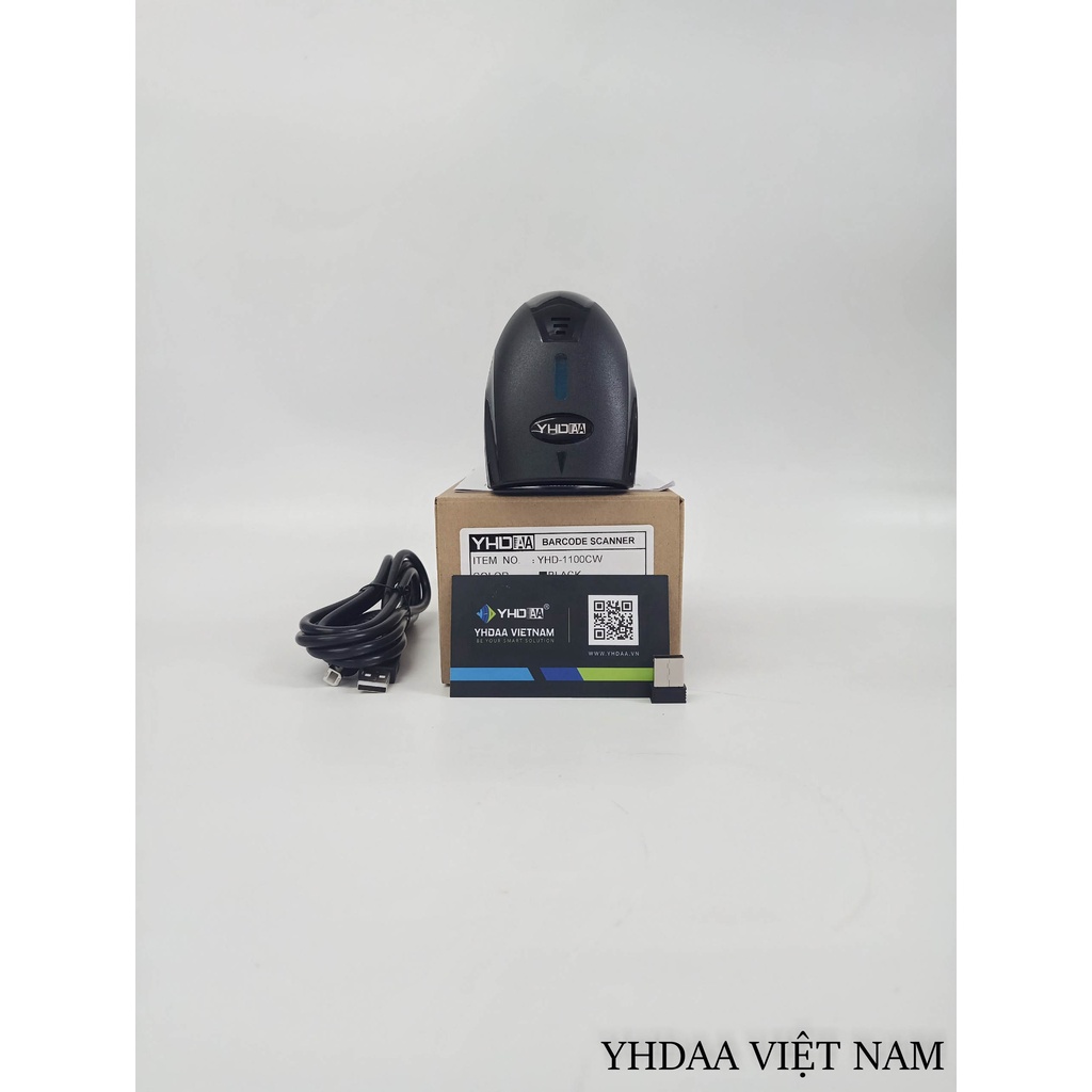 Máy bắn mã vạch không dây YHD-1100CW 1D, Máy Scan Barcode không dây kết nối đầu thu USB dùng trên Máy tính - không đế