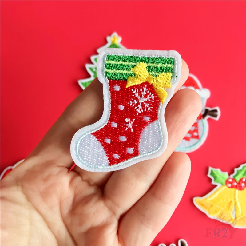 1 miếng dán quần áo hình ông già noel/người bánh gừng/người sắt DIY