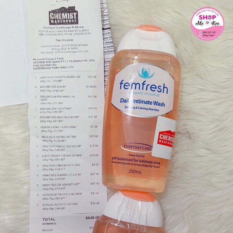 {Chính Hãng} Dung dịch vệ sinh cho phụ nữ nhiều màu, Femfresh Daily Intimate Wash (250ml) Xịt thơm vùng kín - 125ml