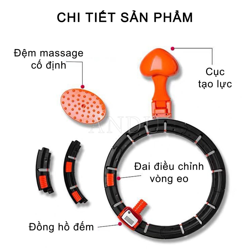 Vòng Lắc BụngThông Minh Giảm Mỡ Bụng Vòng Lắc Eo Có Thể Điều Chỉnh Kích Thước