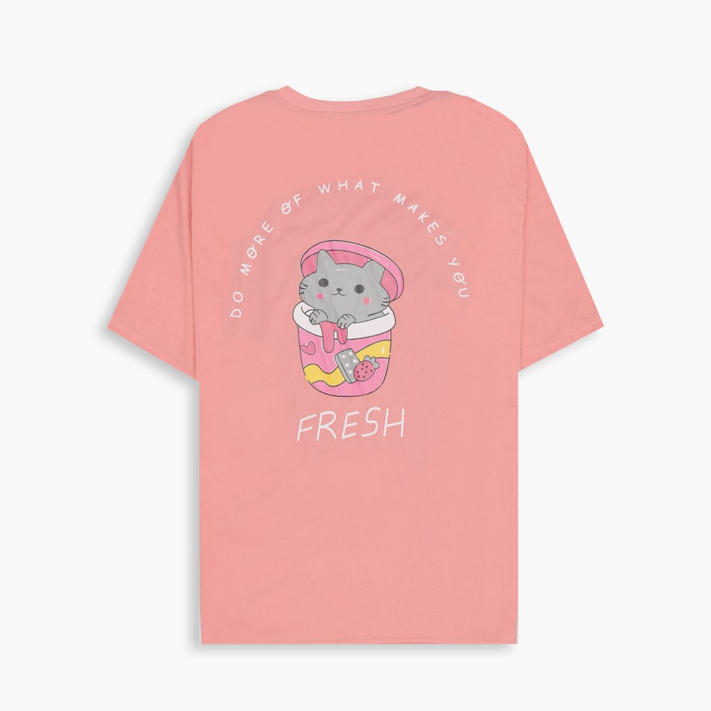 Áo thun nam nữ unisex YOUTH form rộng cổ tròn tay lỡ vải Cotton xịn FreeSize(38-65Kg) -  Hồng Cốc Mèo - AP70