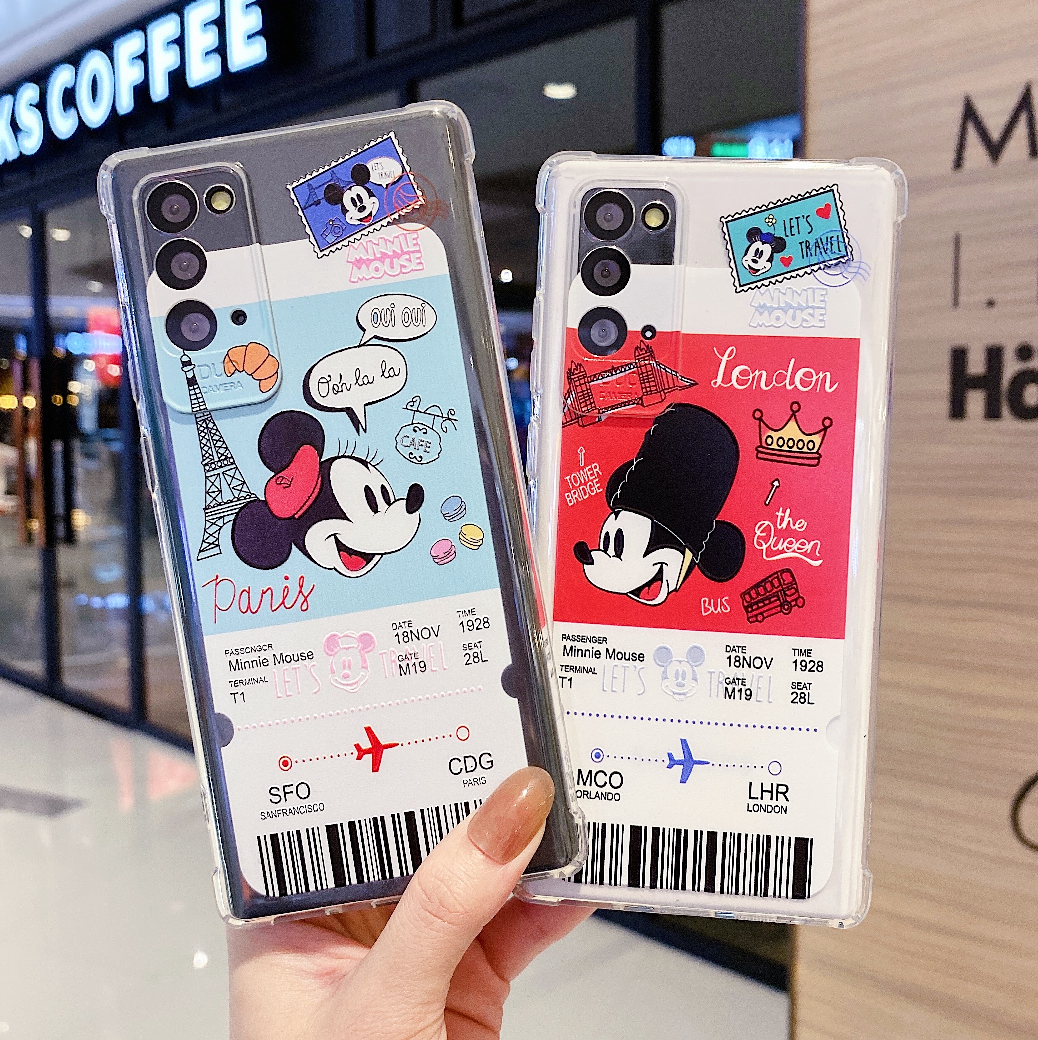 6D Airbag Anti-drop Airplane Label Mickey Mouse Pattern Mobile Phone Case for Samsung S8 S9 S10 S20Plus S10Lite Note 8 9 10 10Pro 10Lite