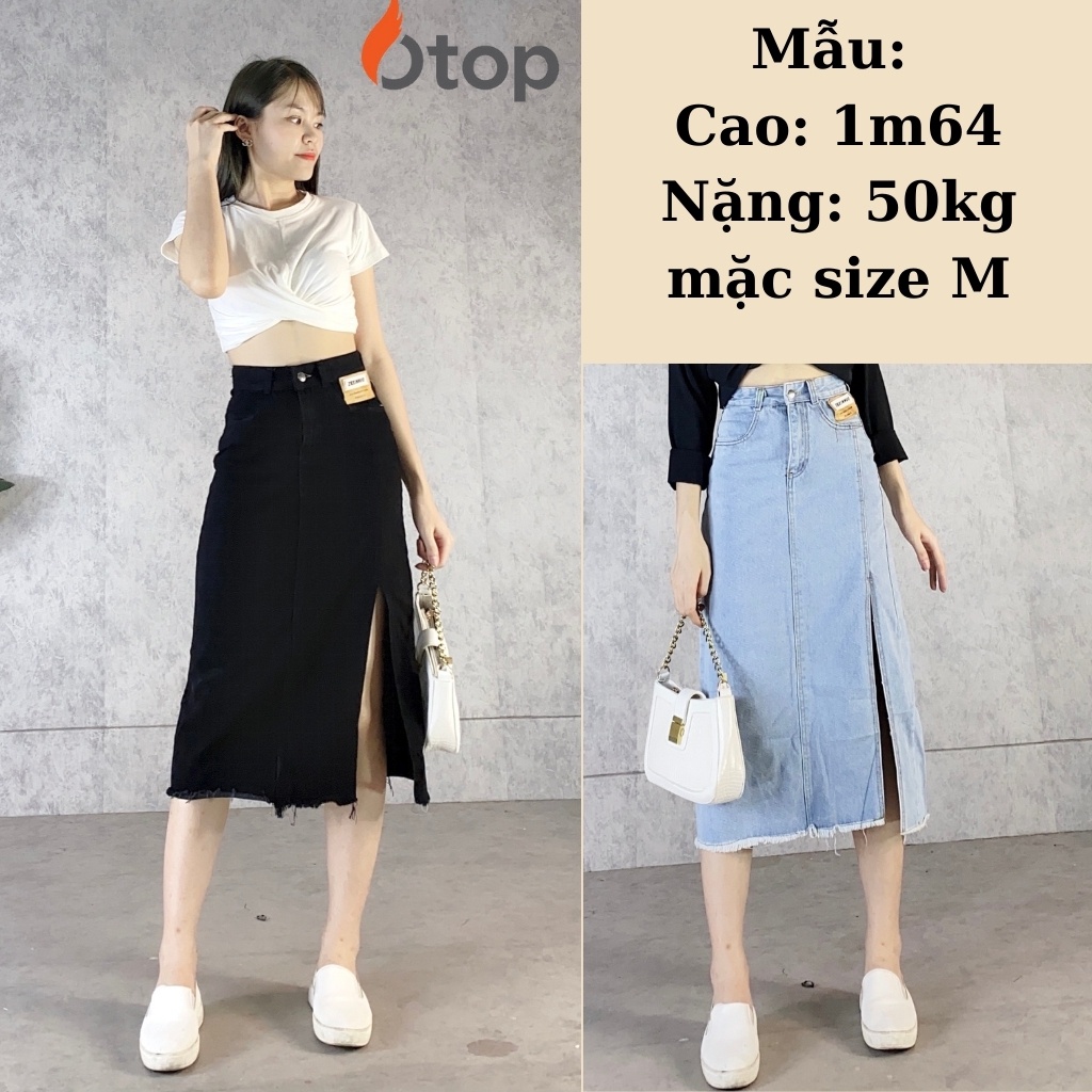 Váy jean xẻ dài cạp cao MUỐI CvJeanXe P0A/K2