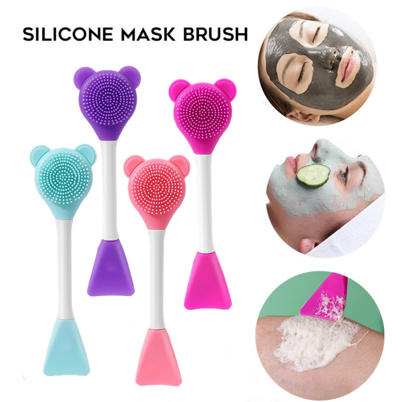 1 Cọ Silicone Hai Đầu Dùng Mát Xa Mặt Đa Năng Tiện Dụng