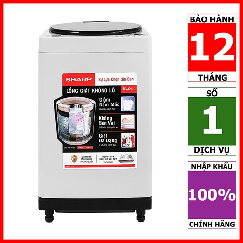 Miễn phí công lắp đặt_ Máy giặt Sharp ES-W80GV-H, ES-W82GV-H, ES-W90PV-H (Hàng chính hãng)