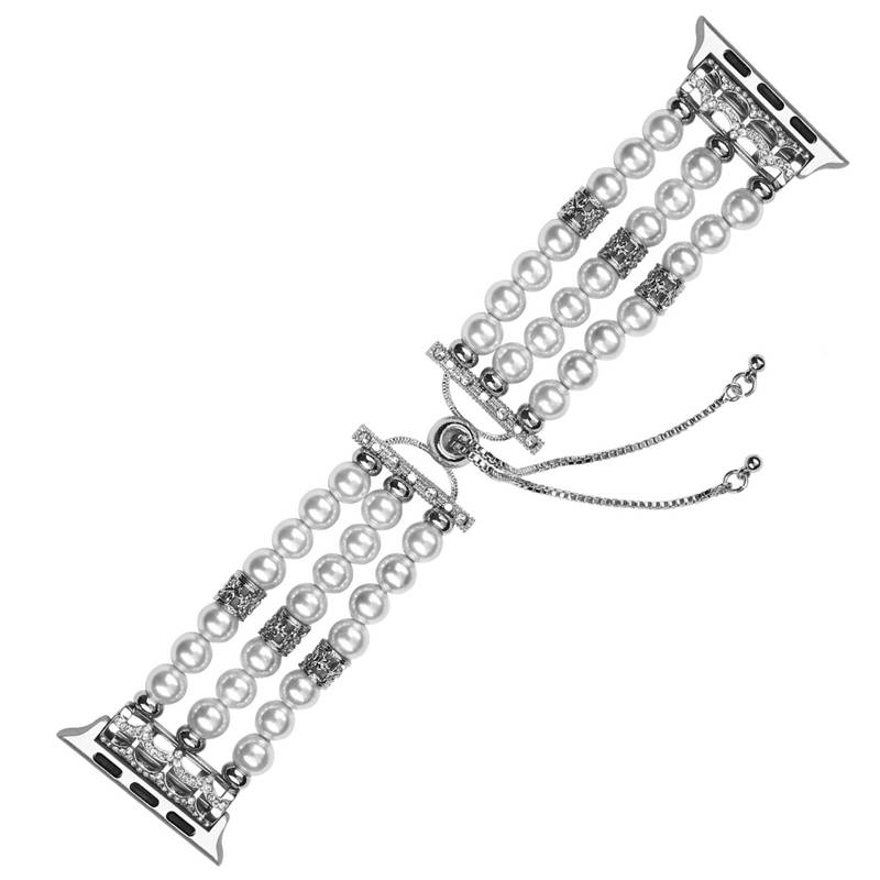 Dây Đeo Đồng Hồ Bằng Thép Không Gỉ Đính Hạt Kim Cương Giả Cho iWatch 41mm 45mm 40mm 44mm 38mm 42mm 8 7 SE 6 5 4 3 2 1