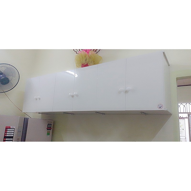 Kệ bếp tủ bếp treo tường nhựa đài loan trắng 1m9