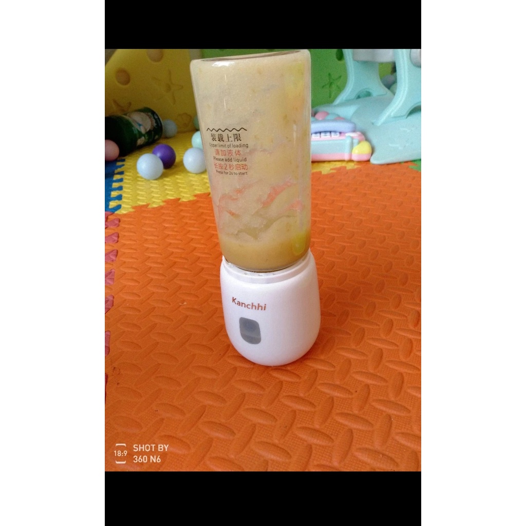 Máy Xay Sinh Tố Cầm Tay Kanchhi 4 Lưỡi Dao Dung Tích 300ml Cổng Sạc USB Tiện Dụng Nhỏ Gọn Haochi