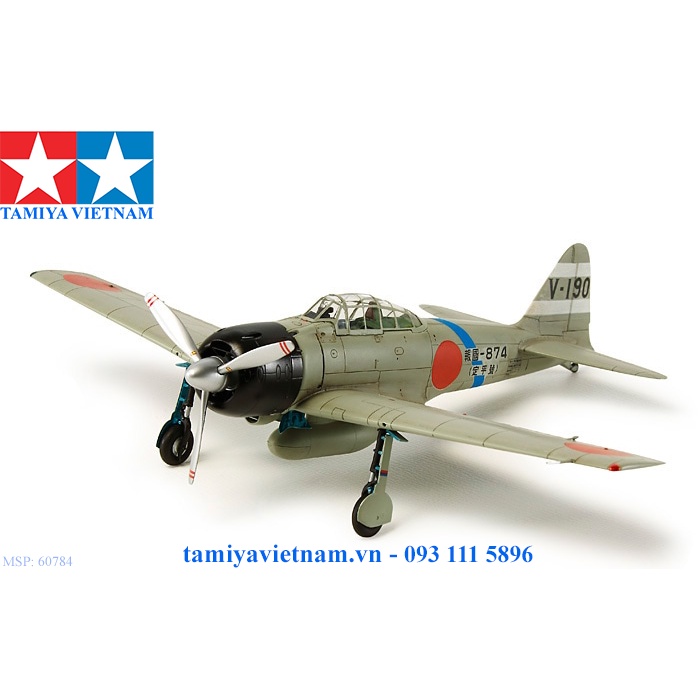 60784 Mô hình máy bay quân sự 1/72 SCALE MITSUBISHI A6M3 ZERO FIGHTER MODEL 32 (HAMP)