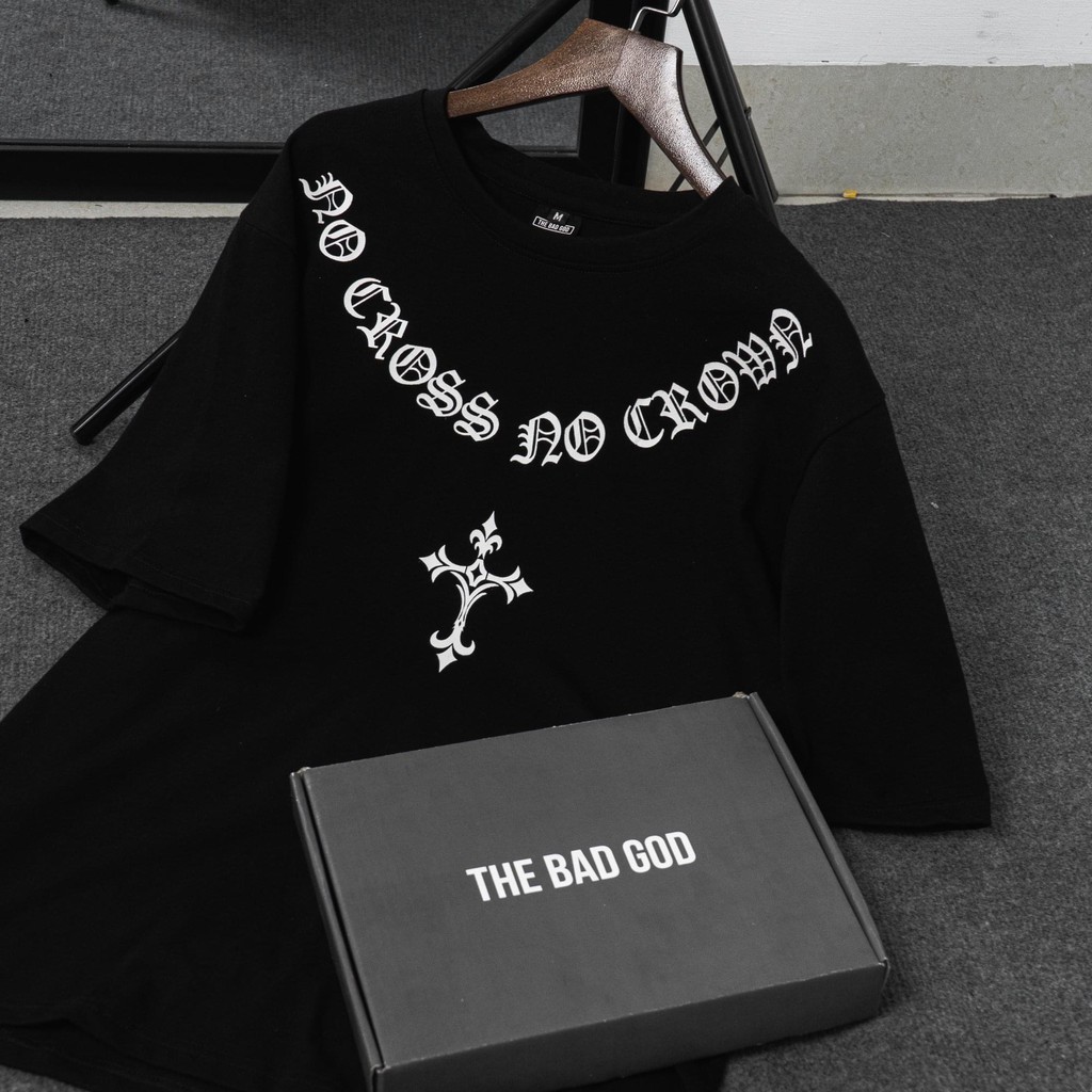 Áo thun oversize No Cross No Crown , áo thun cotton nam nữ unisex , MSW Town