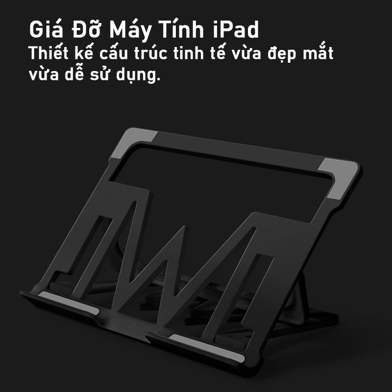 Giá Đỡ Laptop/Macbook/iPad Được Làm Bằng Nhựa ABS Cao Cấp Gấp Gọn, Điều Chỉnh Độ Cao Chắn Chắn, Giúp Tản Nhiệt Tốt | BigBuy360 - bigbuy360.vn