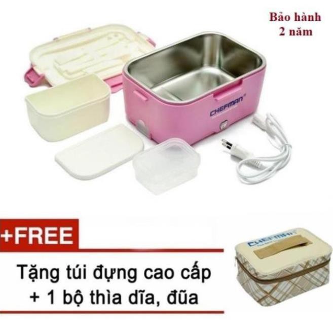 Hộp cơm hâm nóng Chefman CM 113i inox - Hàng chính hãng - Tặng kèm túi đựng hộp cơm