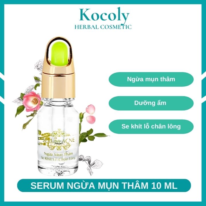 Serum ngừa mụn thâm dưỡng ẩm se khít lỗ chân lông trắng da mềm mịn 10ml kocoly